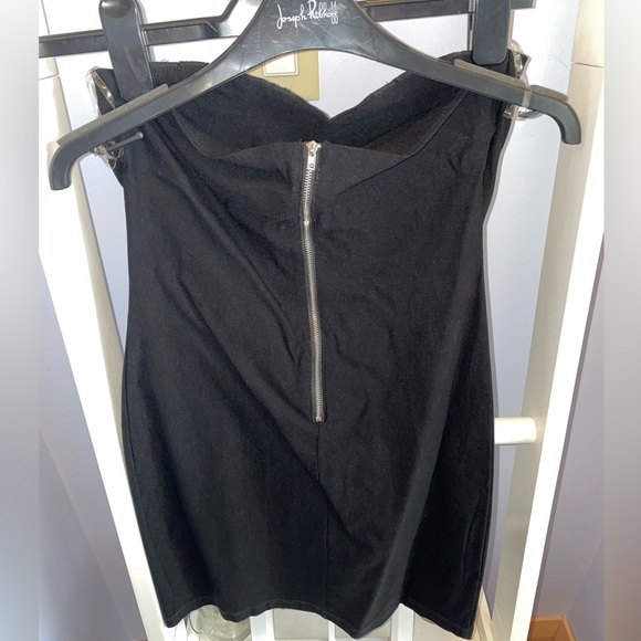 Forever 21 Black Lace-Up Strapless Dress - Picture 2 of 3